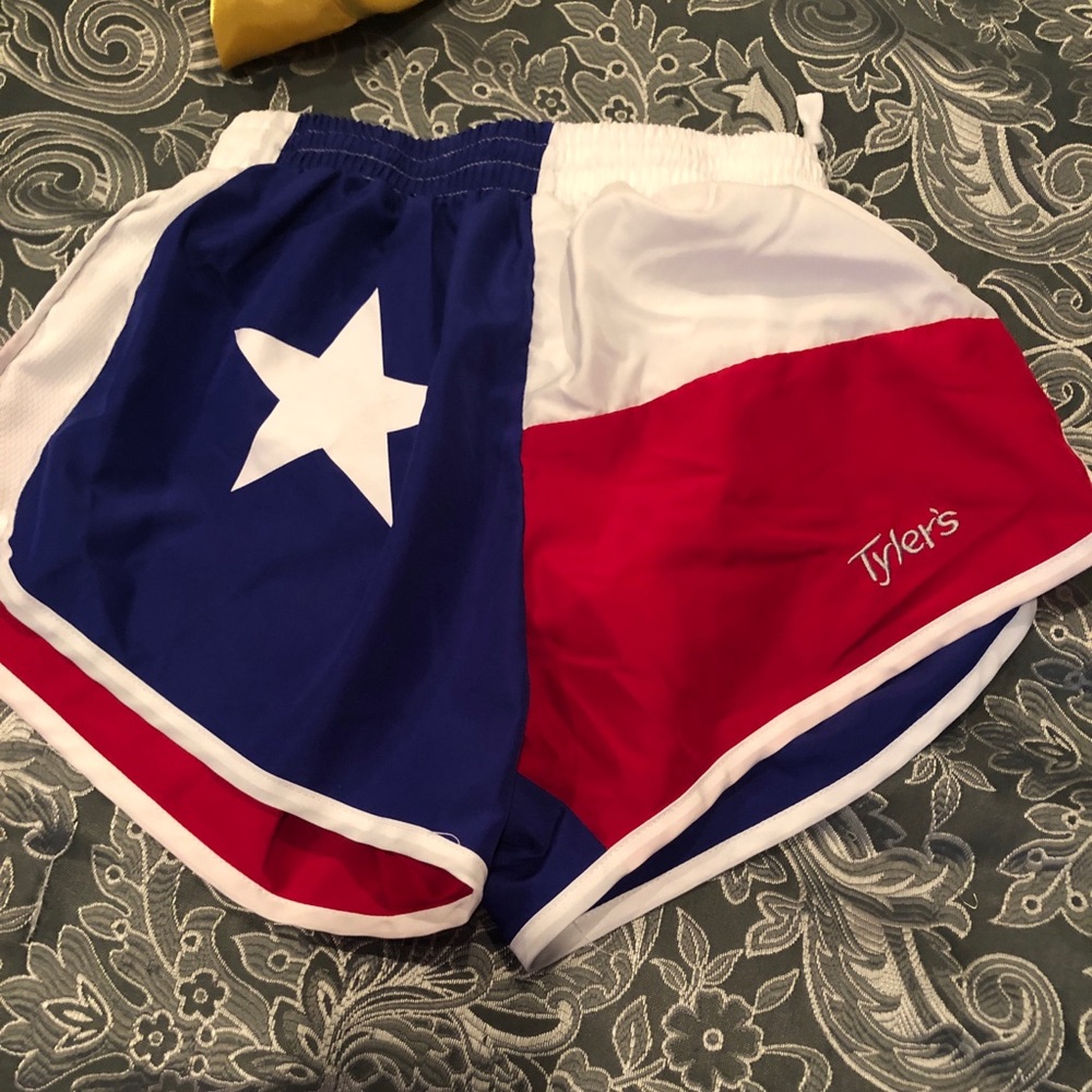 Tyler’s Texas Flag Running Shorts with Lalo we